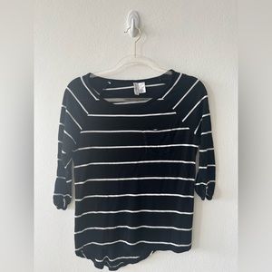 Divided H&M Long-Sleeve Striped Print Top